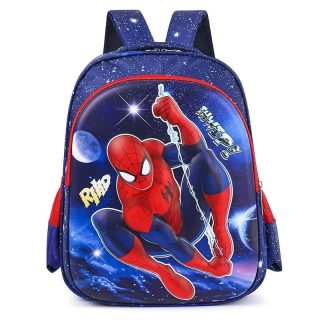 Spiderman school bag strong blue primary school backpack for boys