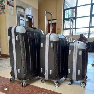 black 3in1 travel fibre suitcase