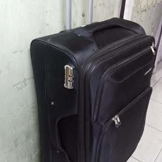 Fabric travel suitcase 25″ inches height medium size spacious luggage bag with wheels