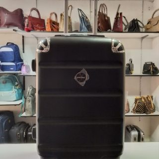 Small Cabin size black travel suitcase with wheels