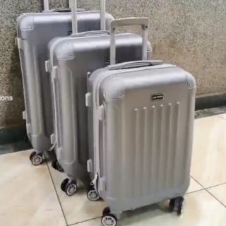 silver travel suitcase
