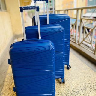 3in1 rubber Blue travel suitcase luggage bag 25kgs ,15kgs 10kgs pack suitcase set