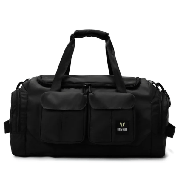 Black Firm Multi-Hand Portable Oxford Cloth Gym Bag with Letter Design - Image 2