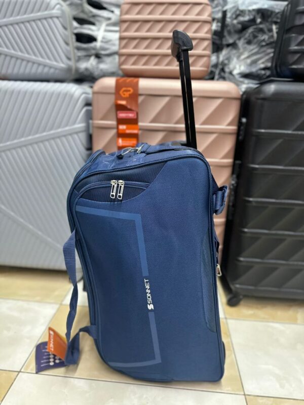 Blue Trolley Travel Duffel Bag Shoulder Bag With Wheels 1 Week Capacity - Image 2