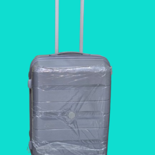 Small Cabin Rubber Travel Suitcase – 10kg Capacity, 360° Spinner Wheels, Pin Lock, Cute Travel Gift- Grey colour