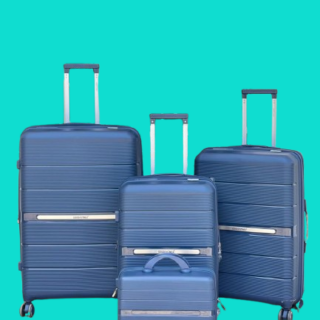 GOOD Premium Rubber travel Suitcase Set – 4-Piece Durable Travel Luggage with Beauty Case- Blue colour